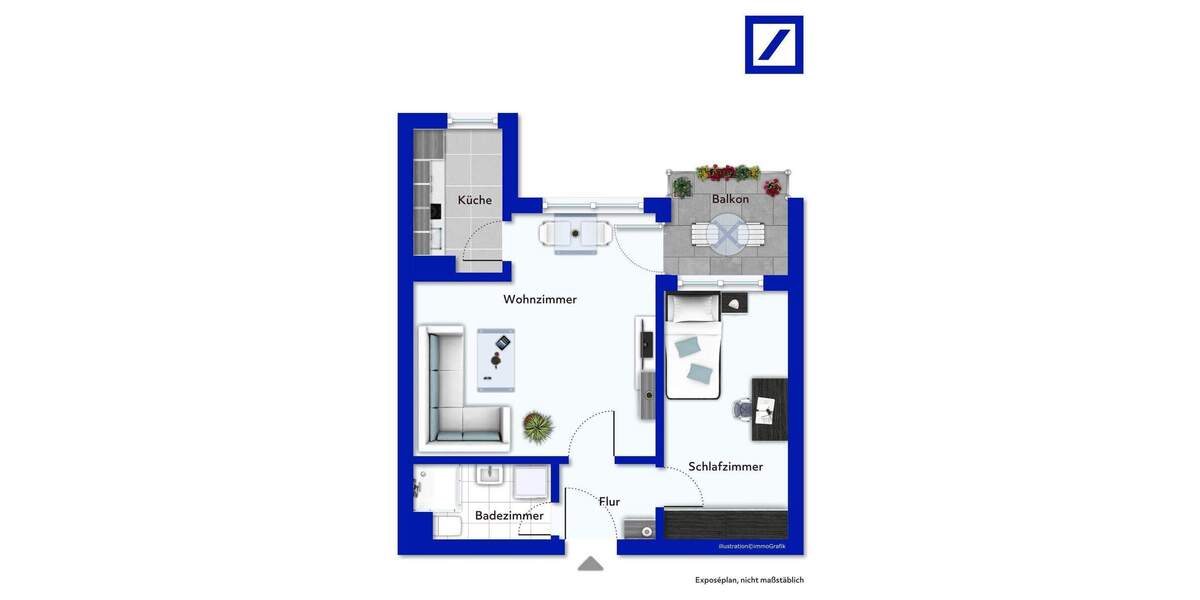 Etagenwohnung Fürth Südstadt - 2 Zimmer, 45 m&sup2;, 134.900&euro; | Angebot:25743931