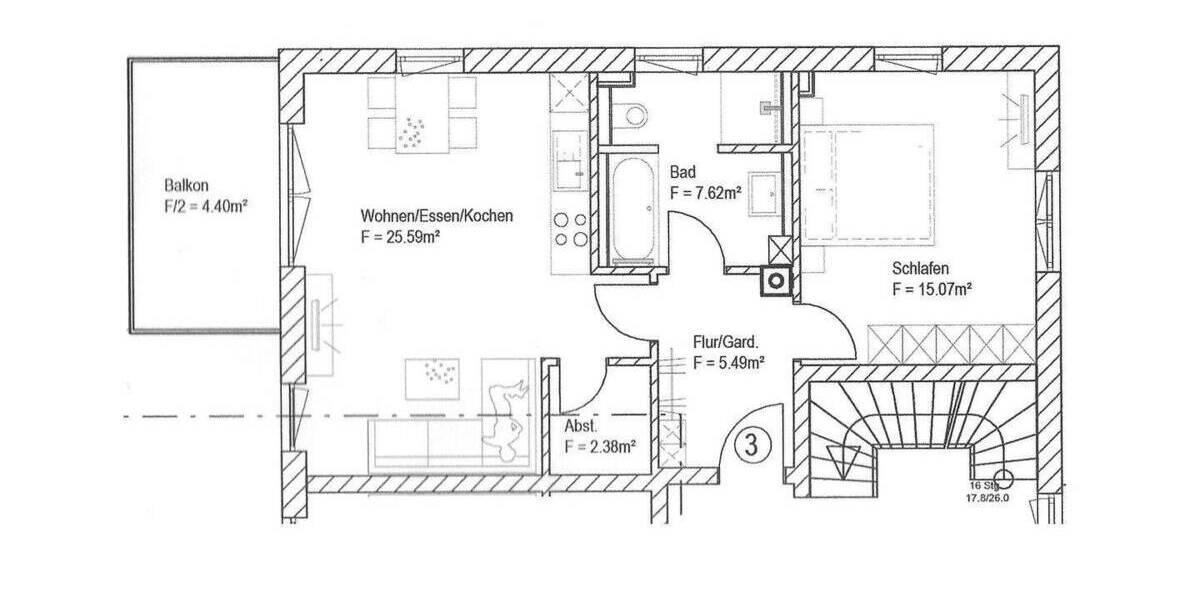 Etagenwohnung Forchheim Kersbach - 2 Zimmer, 58 m&sup2;, 750&euro; | Angebot:26449666