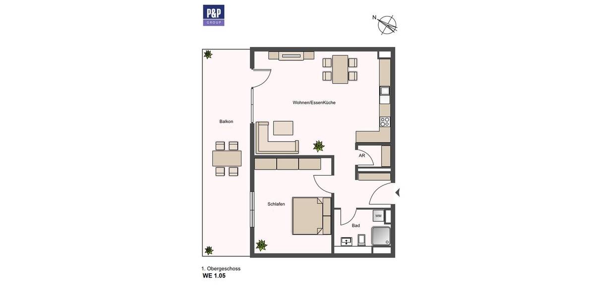 Etagenwohnung Fürth Innenstadt - 2 Zimmer, 66 m&sup2;, 1.121&euro; | Angebot:26779029