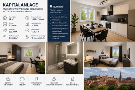 Wohnung Nürnberg Langwasser - 3 Zimmer, 62 m&sup2;, 322.400&euro; | Angebot:26824416