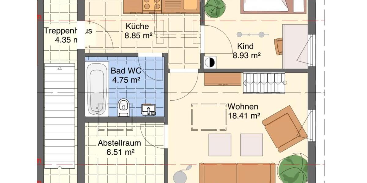Maisonettenwohnung Erlangen Bruck - 3 Zimmer, 48 m&sup2;, 717&euro; | Angebot:26413847