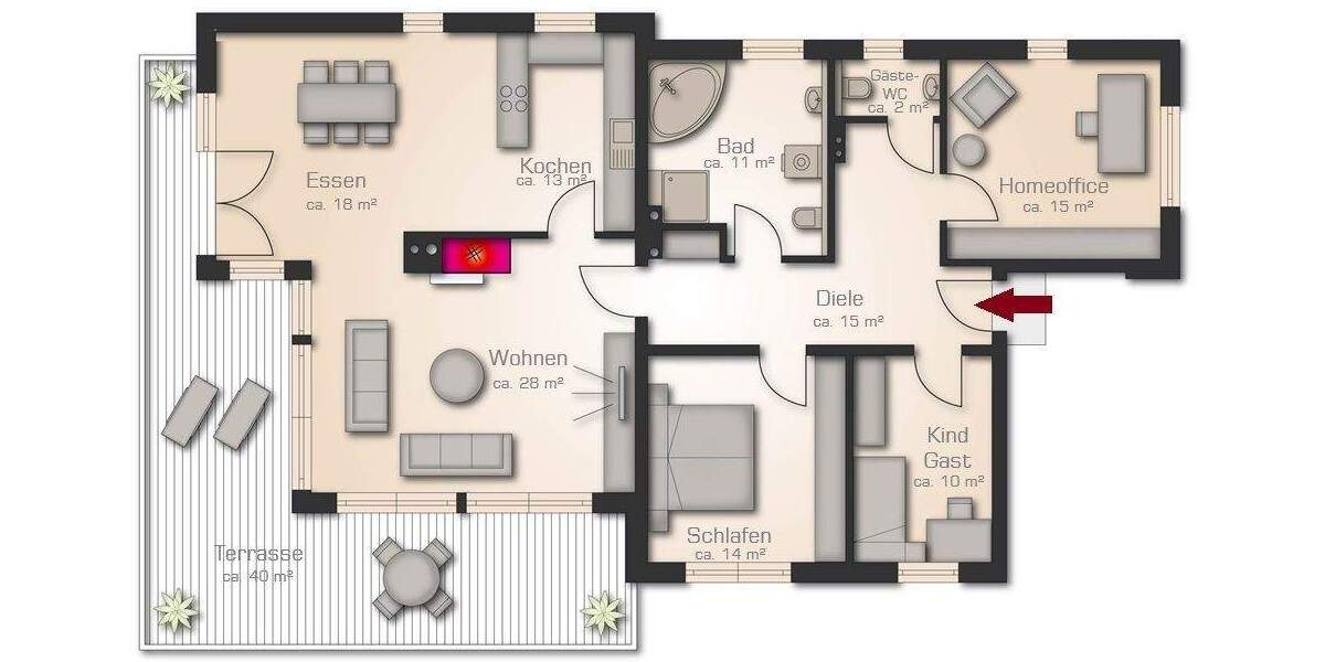 Etagenwohnung Nürnberg Steinplatte - 4 Zimmer, 145 m&sup2;, 2.380&euro; | Angebot:25704218