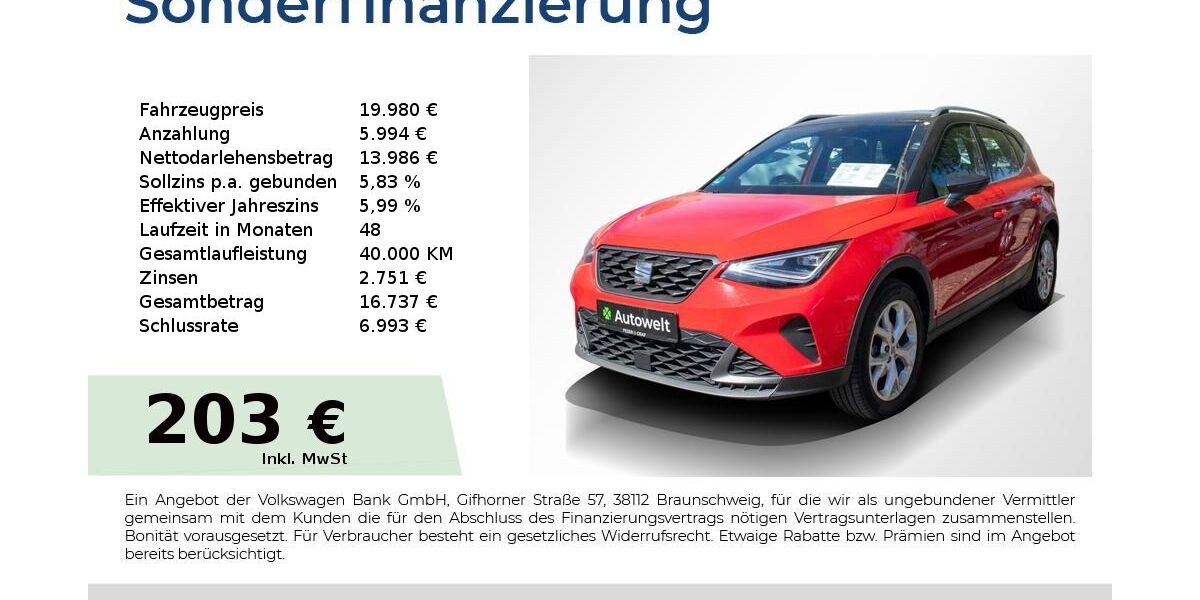 Seat Arona 23.350 km 19.980 &euro; Nürnberg 90431