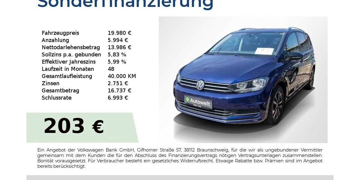 VW Touran 109.650 km 19.980 &euro; Nürnberg 90431
