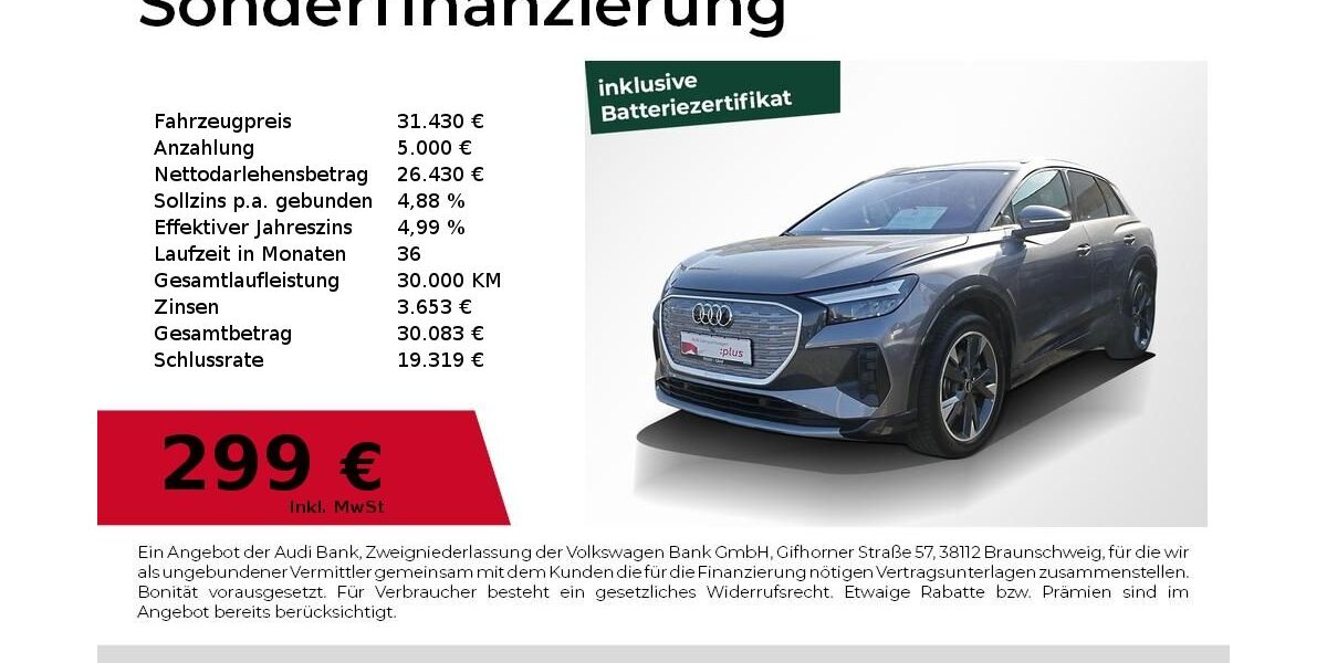 Audi Q4 e-tron 29.700 km 31.430 &euro; Lauf an der Pegnitz 91207