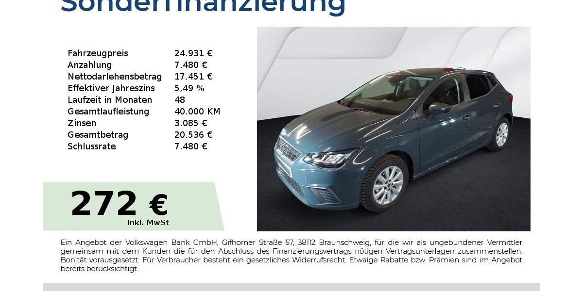 Seat Ibiza 1.450 km 20.770 &euro; Nürnberg 90441