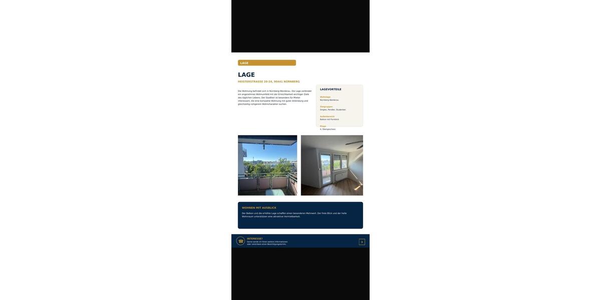 Etagenwohnung Nürnberg Gibitzenhof - 1 Zimmer, 36 m&sup2;, 175.000&euro; | Angebot:27109956