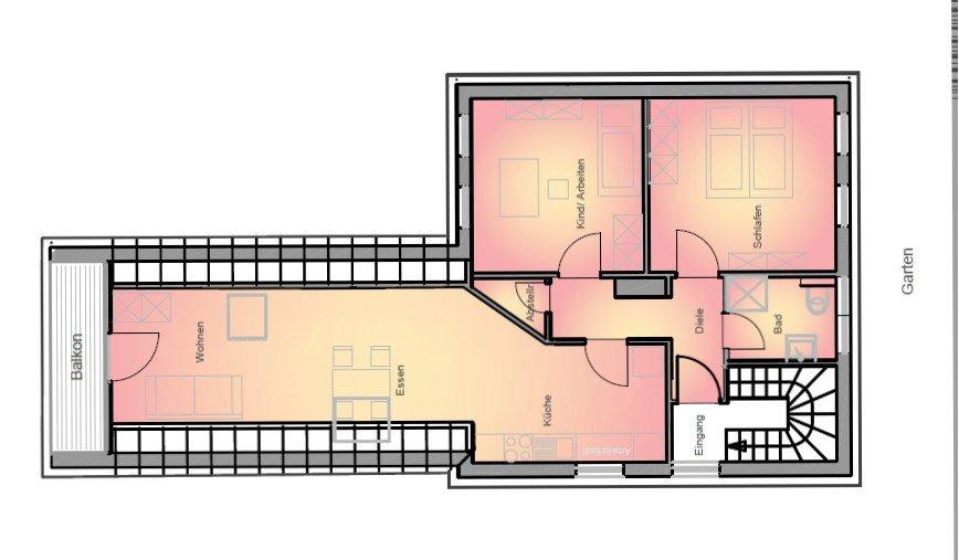 Etagenwohnung Roth - 3 Zimmer, 72 m&sup2;, 900&euro; | Angebot:27631123