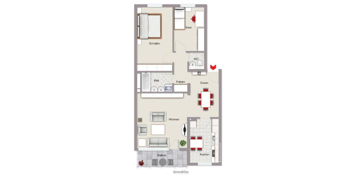 Etagenwohnung Nürnberg Gebersdorf - 3.5 Zimmer, 85 m&sup2;, 321.900&euro; | Angebot:26577934