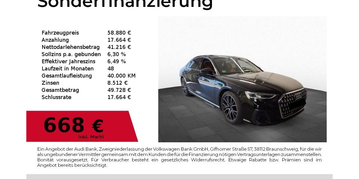 Audi A8 37.500 km 56.780 &euro; Nürnberg 90411