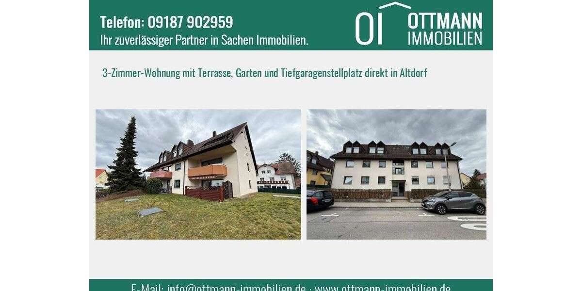 Etagenwohnung Altdorf b. Nürnberg - 3 Zimmer, 75 m&sup2;, 225.500&euro; | Angebot:26107536