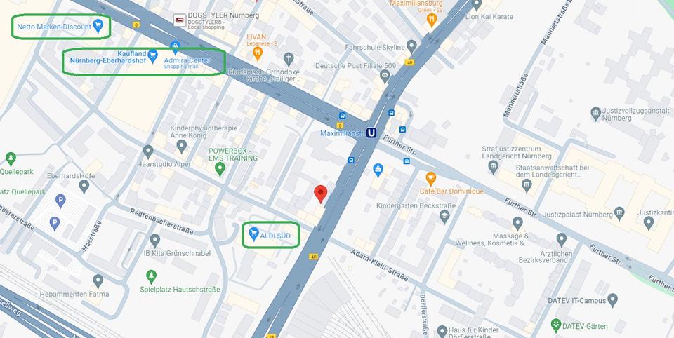 Etagenwohnung Nürnberg Eberhardshof - 2 Zimmer, 47 m&sup2;, 915&euro; | Angebot:27603720
