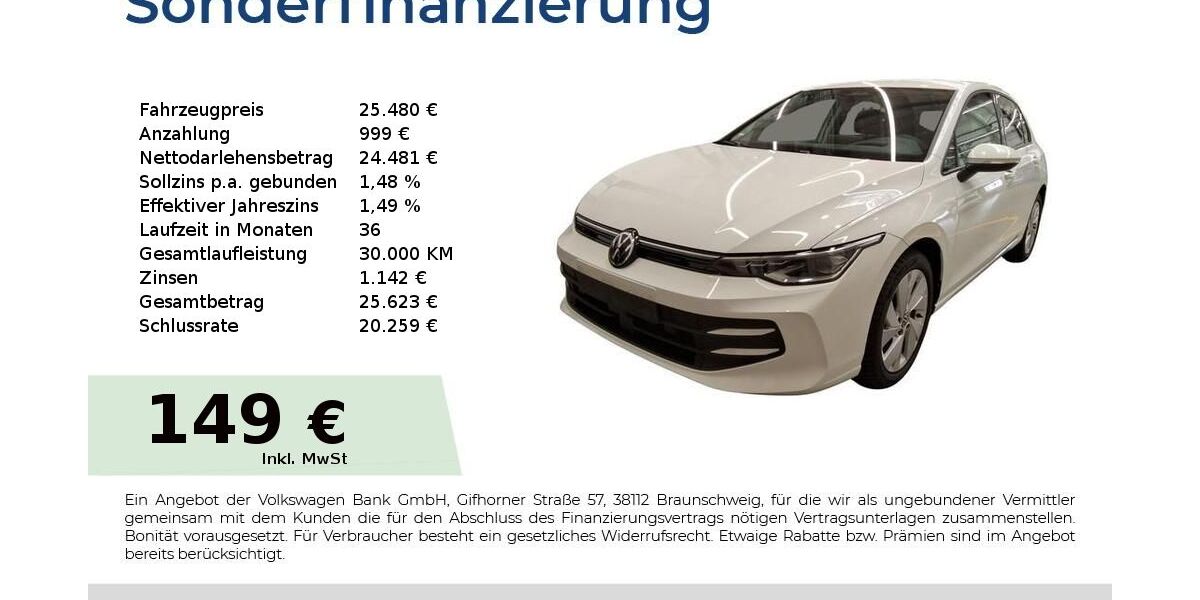 VW Golf 14.940 km 25.480 &euro; Fürth 90763