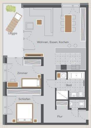 Etagenwohnung Nürnberg Langwasser - 3 Zimmer, 93 m&sup2;, 1.451&euro; | Angebot:26344597
