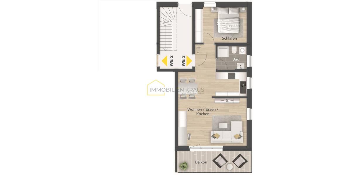 Erdgeschoßwohnung Erlangen Bruck - 2 Zimmer, 59 m&sup2;, 1.140&euro; | Angebot:26323320