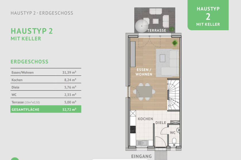 NUR NOCH 2X ZU HABEN! NATURVERBUNDENES FAMILIENHAUS MIT DACHTERRASSE UND QNG-STANDARD! 6 zimmer