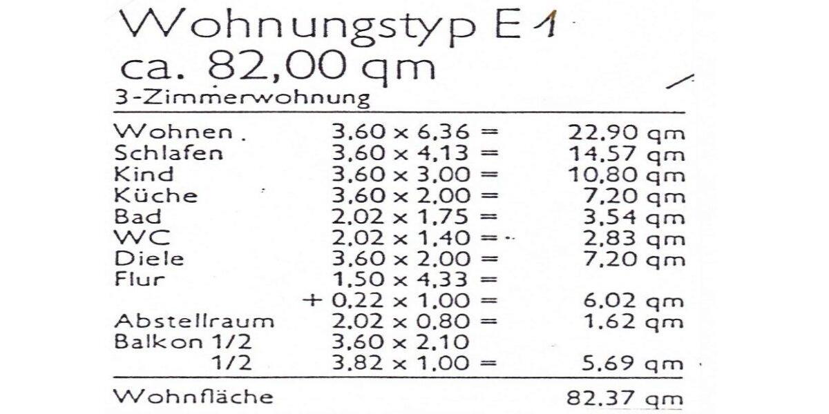 Etagenwohnung Erlangen Alterlangen - 3 Zimmer, 82 m&sup2;, 262.000&euro; | Angebot:27606766