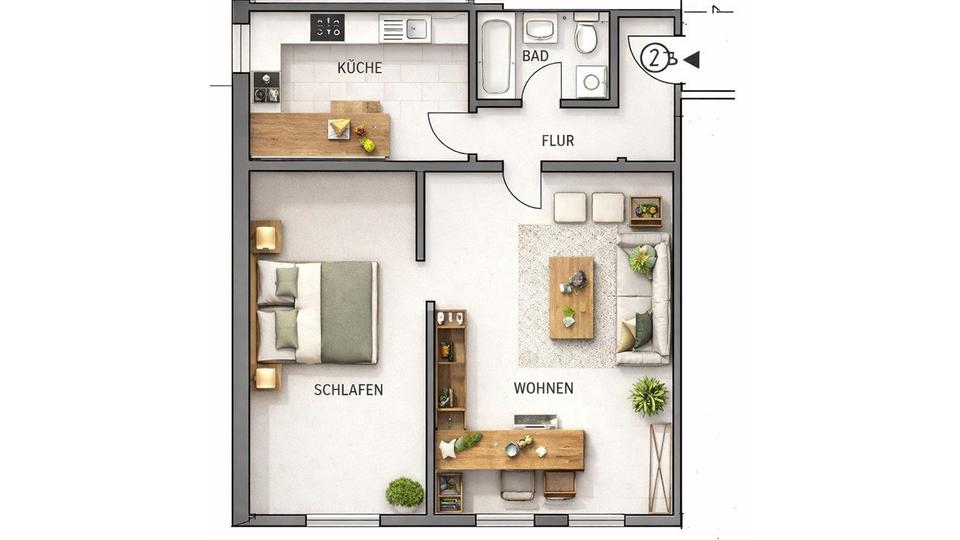Etagenwohnung Fürth Altstadt - 2 Zimmer, 63 m&sup2;, 800&euro; | Angebot:26368469