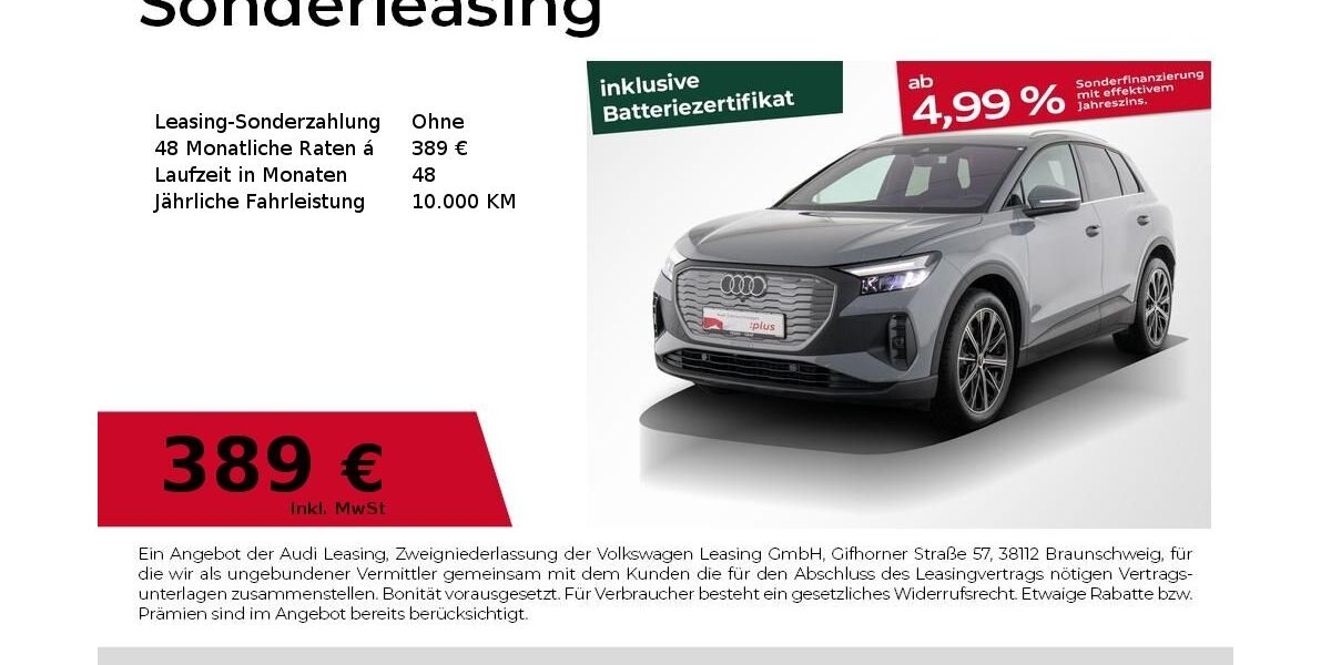 Audi Q4 e-tron 7.957 km 40.440 &euro; Nürnberg 90441