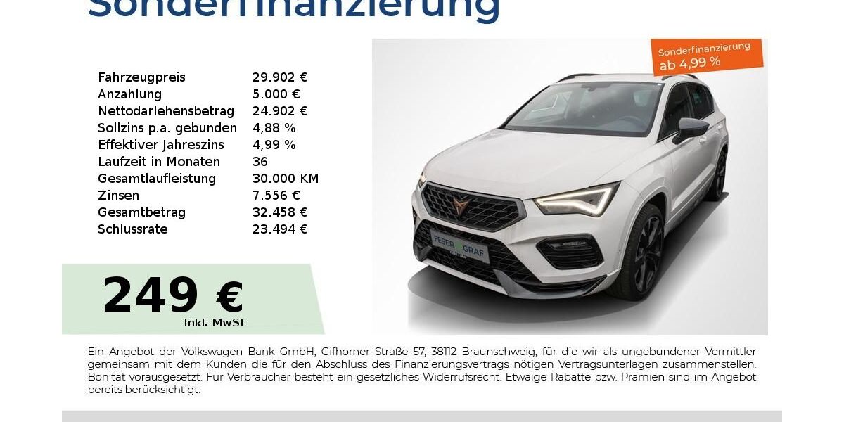 Cupra Ateca 29.850 km 28.903 &euro; Lauf an der Pegnitz 91207