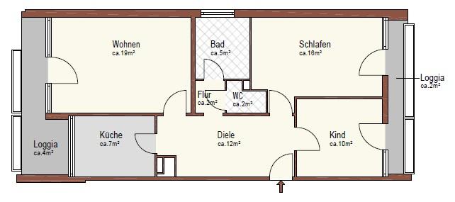 Etagenwohnung Nürnberg Altenfurt - 3 Zimmer, 79 m&sup2;, 810&euro; | Angebot:26409612