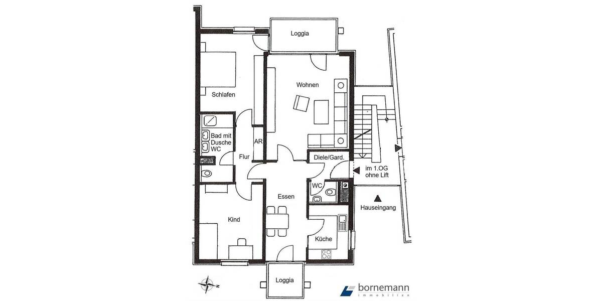 Etagenwohnung Nürnberg Fischbach - 3 Zimmer, 100 m&sup2;, 1.150&euro; | Angebot:26201885