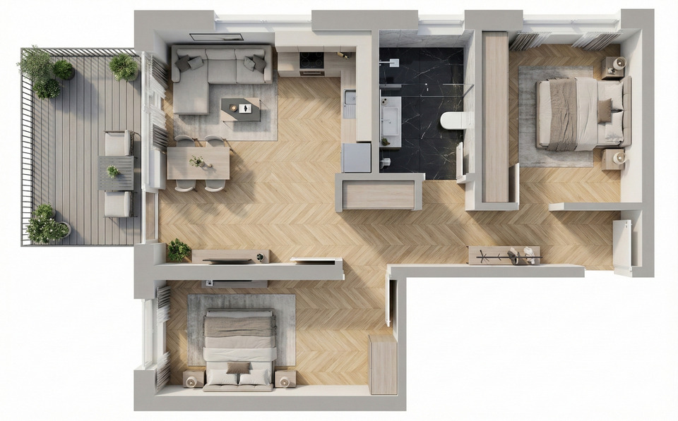 Etagenwohnung Feucht - 3 Zimmer, 61 m&sup2;, 1.000&euro; | Angebot:25289037