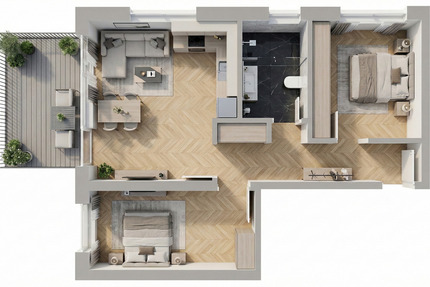 Wohnung Feucht - 3 Zimmer, 61 m&sup2;, 1.000&euro; | Angebot:25289037