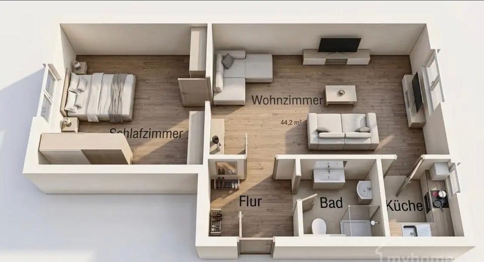 Etagenwohnung Fürth Südstadt - 2 Zimmer, 44 m&sup2;, 660&euro; | Angebot:27568022