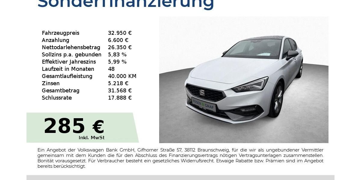 Seat Leon 11.400 km 32.950 &euro; Schwabach 91126
