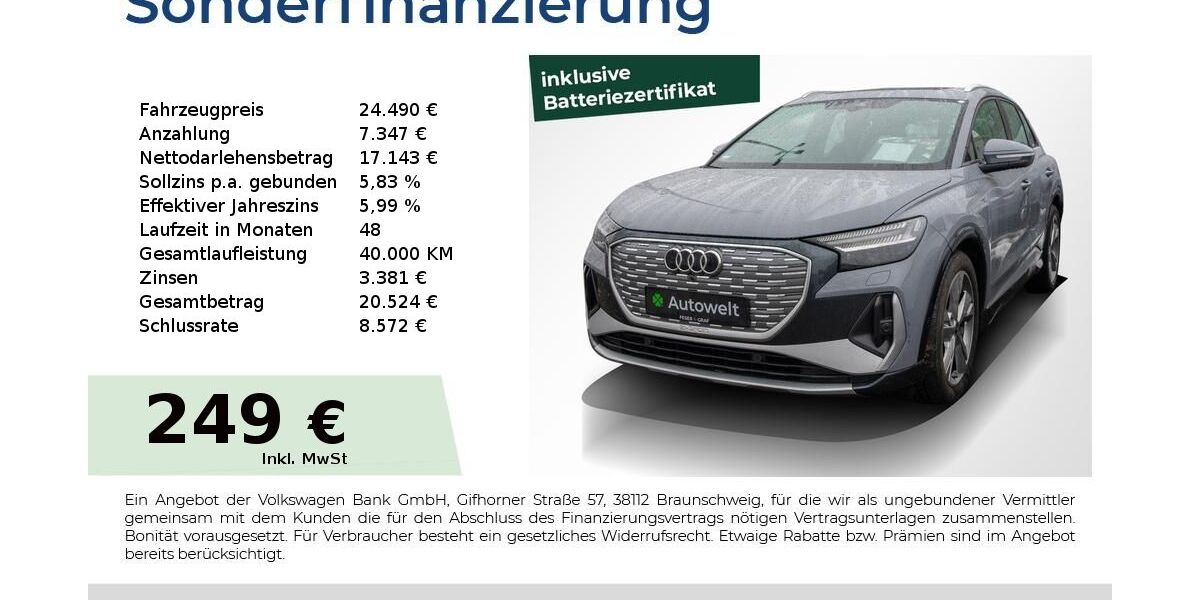 Audi Q4 e-tron 149.750 km 24.490 &euro; Nürnberg 90431