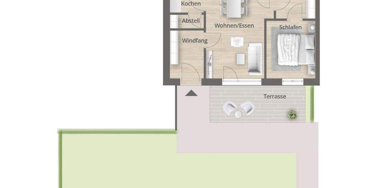 Etagenwohnung Erlangen Burgberg - 2 Zimmer, 55 m&sup2;, 375.000&euro; | Angebot:25671178