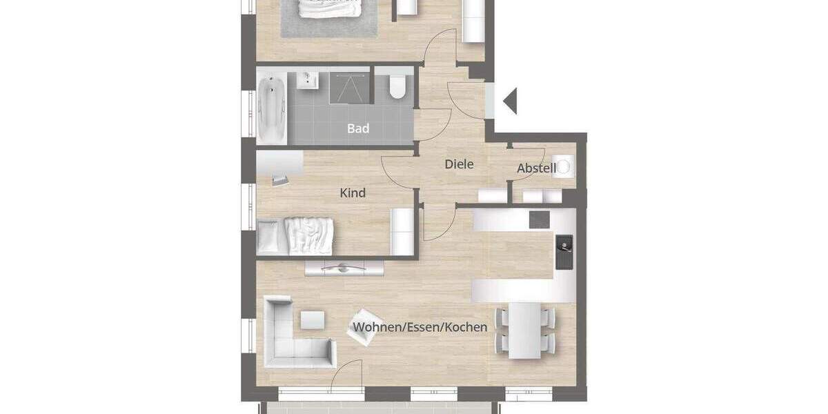Baubeginn erfolgt -:- SUNHILL - Neubau 3-Zimmer-Wohnung mit Aufzug und TG-Stellplatz in TOP-Lage 3 zimmer