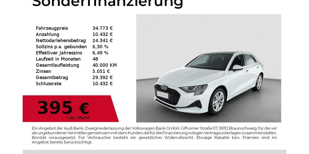 Audi A3 9.800 km 34.773 &euro; Nürnberg 90411