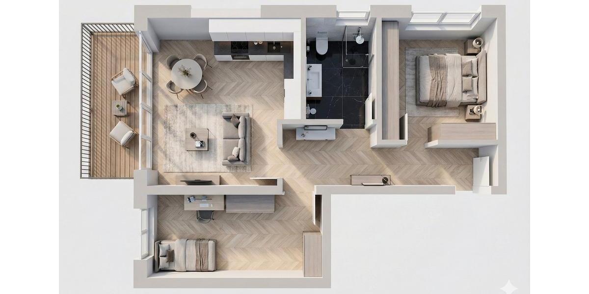 Etagenwohnung Feucht - 3 Zimmer, 59 m&sup2;, 1.000&euro; | Angebot:26380319