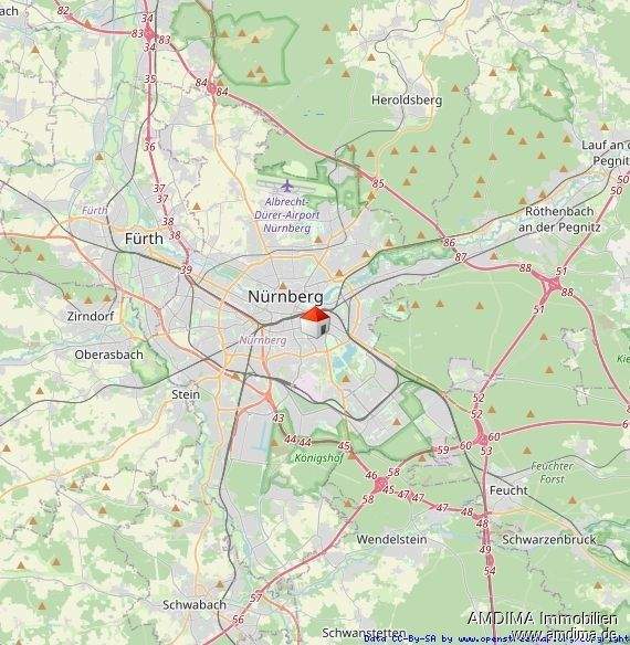 Etagenwohnung Nürnberg Gleißhammer - 2 Zimmer, 62 m&sup2;, 179.500&euro; | Angebot:25814985