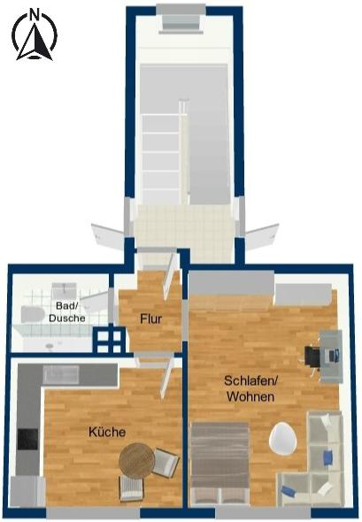 Etagenwohnung Nürnberg Gleißhammer - 1 Zimmer, 35 m&sup2;, 845&euro; | Angebot:26232811