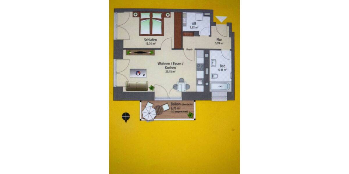 Etagenwohnung Nürnberg Glockenhof - 2 Zimmer, 60 m&sup2;, 780&euro; | Angebot:26787300