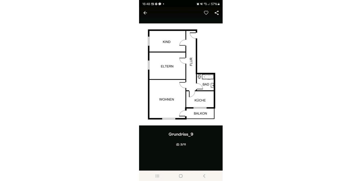 Etagenwohnung Nürnberg Langwasser - 3 Zimmer, 65 m&sup2;, 230.000&euro; | Angebot:27548524