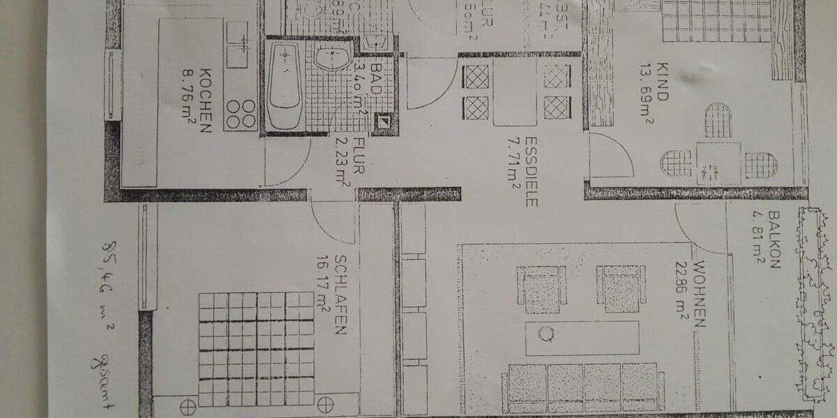 Etagenwohnung Nürnberg Wetzendorf - 3 Zimmer, 85 m&sup2;, 370.000&euro; | Angebot:25321490