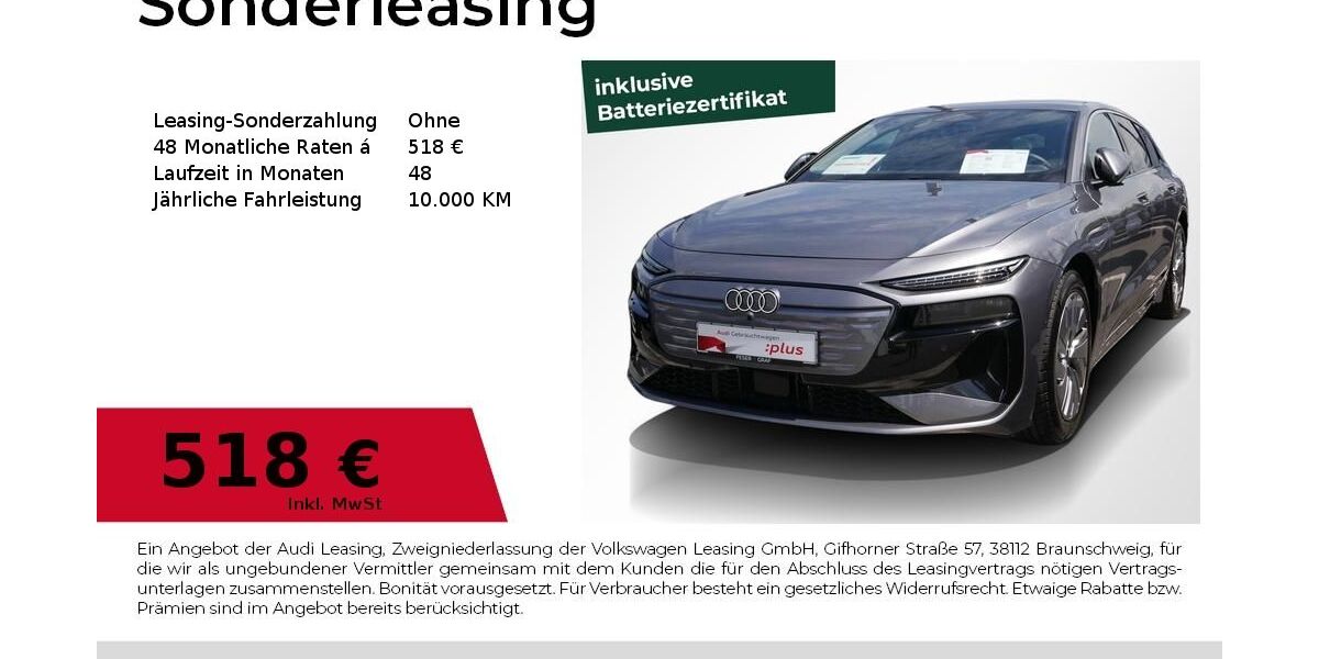 Audi A6 e-tron 6.850 km 53.740 &euro; Erlangen 91058