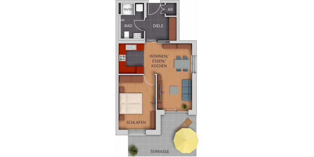 Etagenwohnung Nürnberg / Eibach Eibach - 2 Zimmer, 56 m&sup2;, 850&euro; | Angebot:26796288