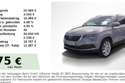 Skoda Karoq 86.742 km 20.989 € Lauf an der Pegnitz 91207