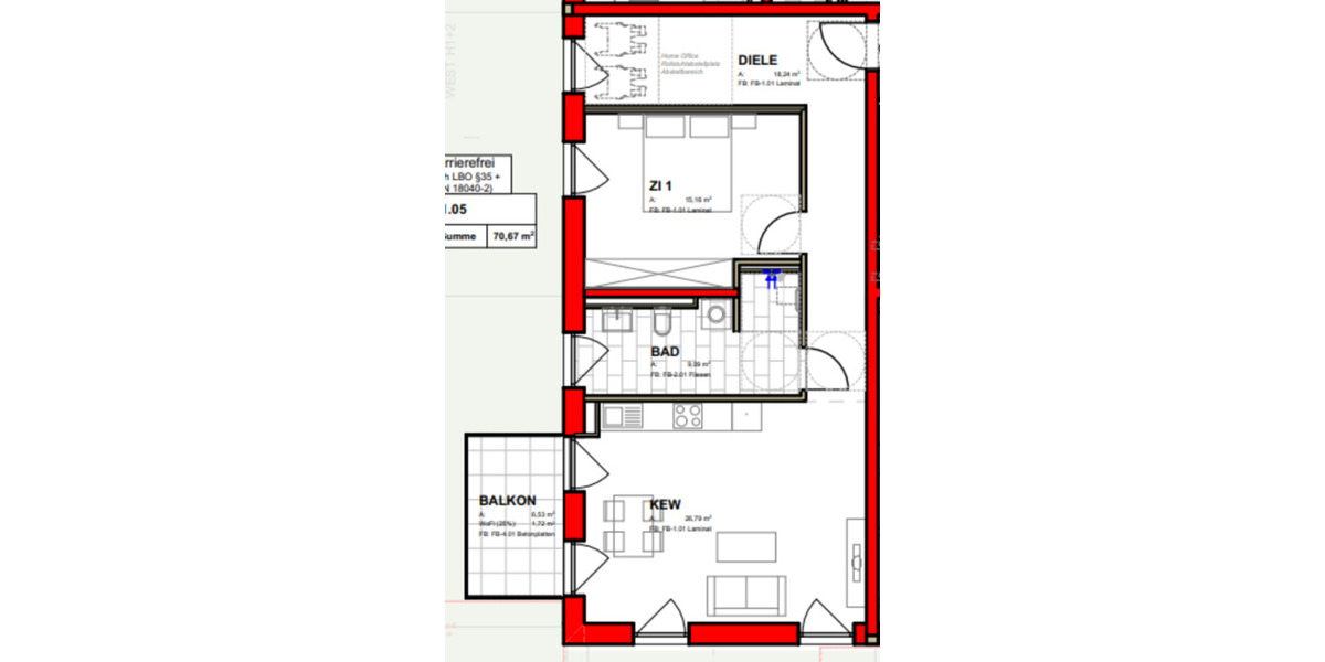 Etagenwohnung Erlangen Bruck - 2.5 Zimmer, 70 m&sup2;, 1.019&euro; | Angebot:24582488