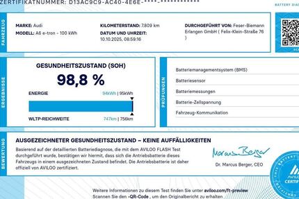 Audi A6 e-tron 7.807 km 67.790 € Erlangen 91058