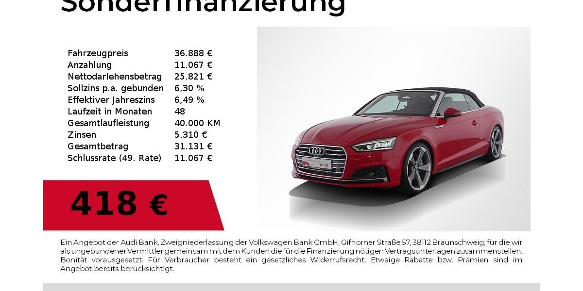 Audi A5 46.300 km 36.888 &euro; Nürnberg 90411