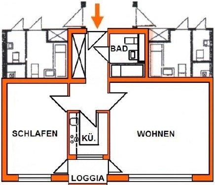 Hochparterre Nürnberg Buchenbühl - 2 Zimmer, 47 m&sup2;, 600&euro; | Angebot:27616732