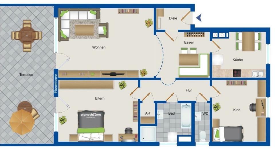 Etagenwohnung Schnaittach - 3.5 Zimmer, 81 m&sup2;, 299.000&euro; | Angebot:26317910
