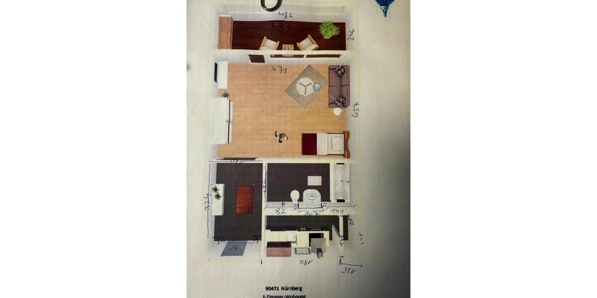 1-Zimmer-Wohnung in Nürnberg-Langwasser-Nord. 50m zur U-Bahn! 1 zimmer