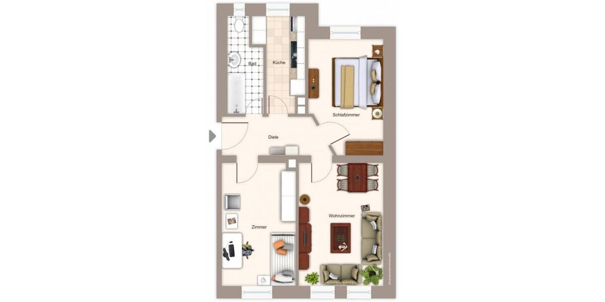 Dachgeschoßwohnung Nürnberg Eberhardshof - 3 Zimmer, 60 m&sup2;, 695&euro; | Angebot:25802686